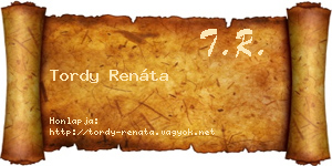 Tordy Renáta névjegykártya